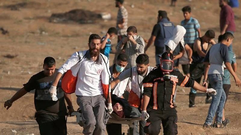 پرامن واپسی مارچ پر وحشیانہ حملہ، ایک فلسطینی شہید، 50 زخمی