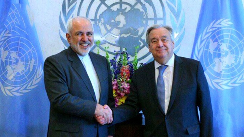 ایران کے وزیر خارجہ کی اقوام متحدہ کے سیکریٹری جنرل سےملاقات