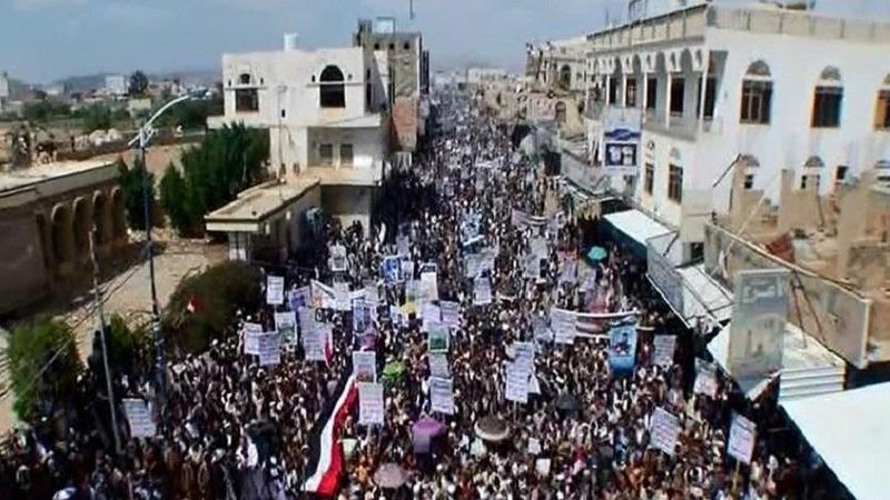 الحدیدہ میں یمنی عوام کا زبردست اجتماع و مظاہرہ