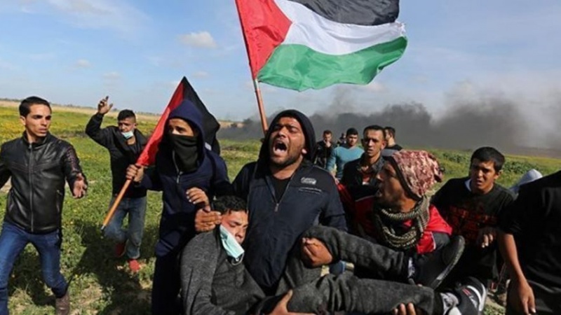 واپسی مارچ پر صیہونی فوجیوں کا حملہ، درجنوں فلسطینی زخمی