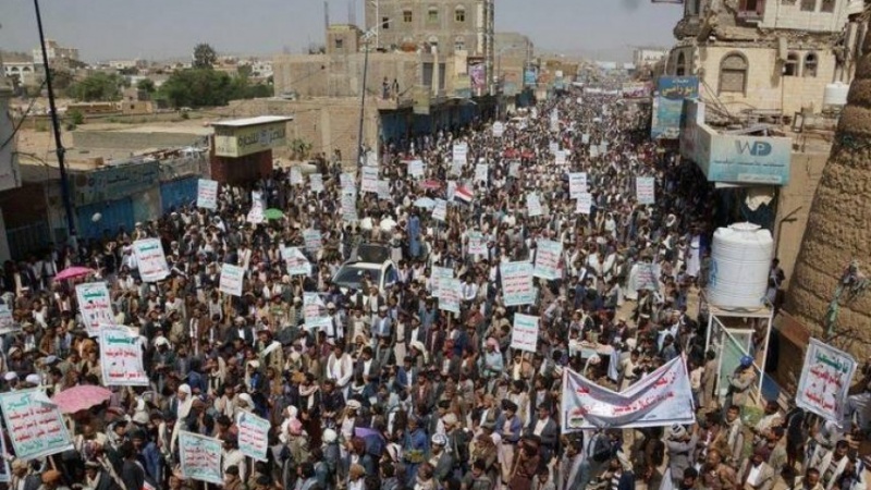 امریکی دہشت گردی کے خلاف یمنی عوام بھی سڑکوں پر نکل آئے