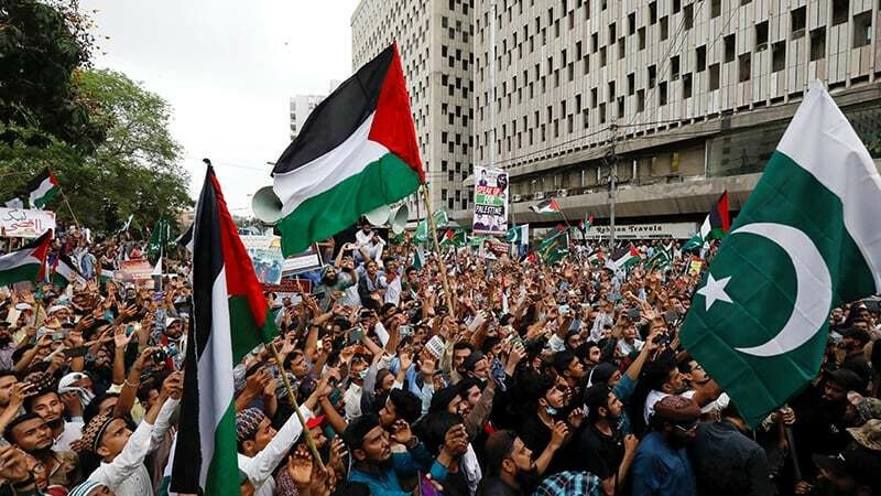 فلسطینی عوام سے اظہار یکجہتی کے لیے ریلیاں، پاکستان کی فضا مردہ باد ...