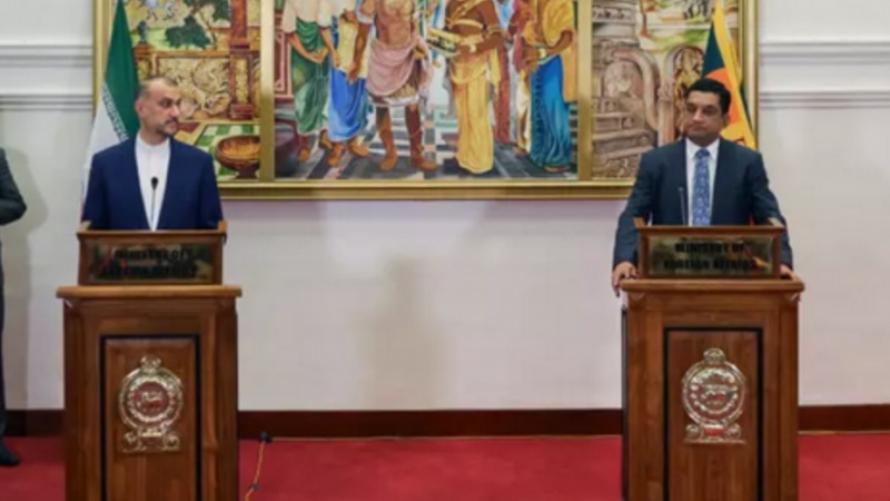 ایران اور سری لنکا کے وزرائے خارجہ کی مشترکہ پریس کانفرنس، صیہونی حکومت نے عالمی سلامتی کو خطرے میں ڈال دیا ہے